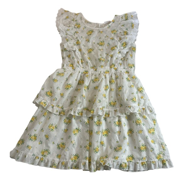 Knit Works Sleeveless Ruffle A-Line Dress, Big Girl's Size16.5 Plus Yellow Rose - Picture 2 of 12